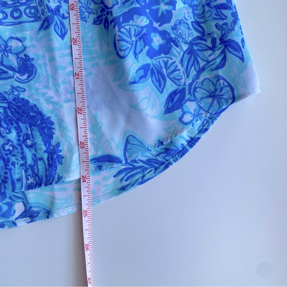 NWT Lilly Pulitzer Blue and White Colby Top in Toile Me About It, XXS - Picture 11 of 12